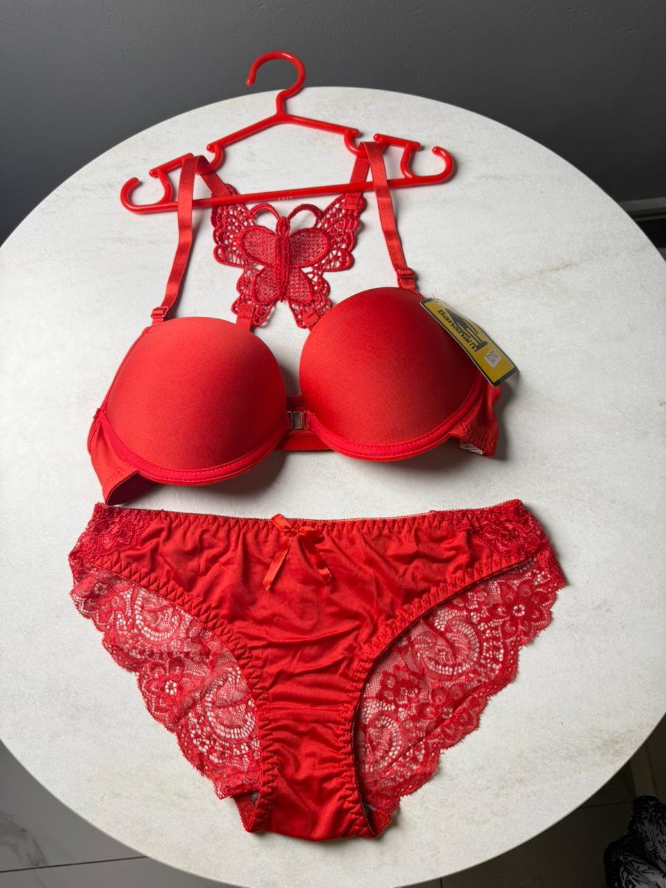 Butterfly Lace Padded Bra Set