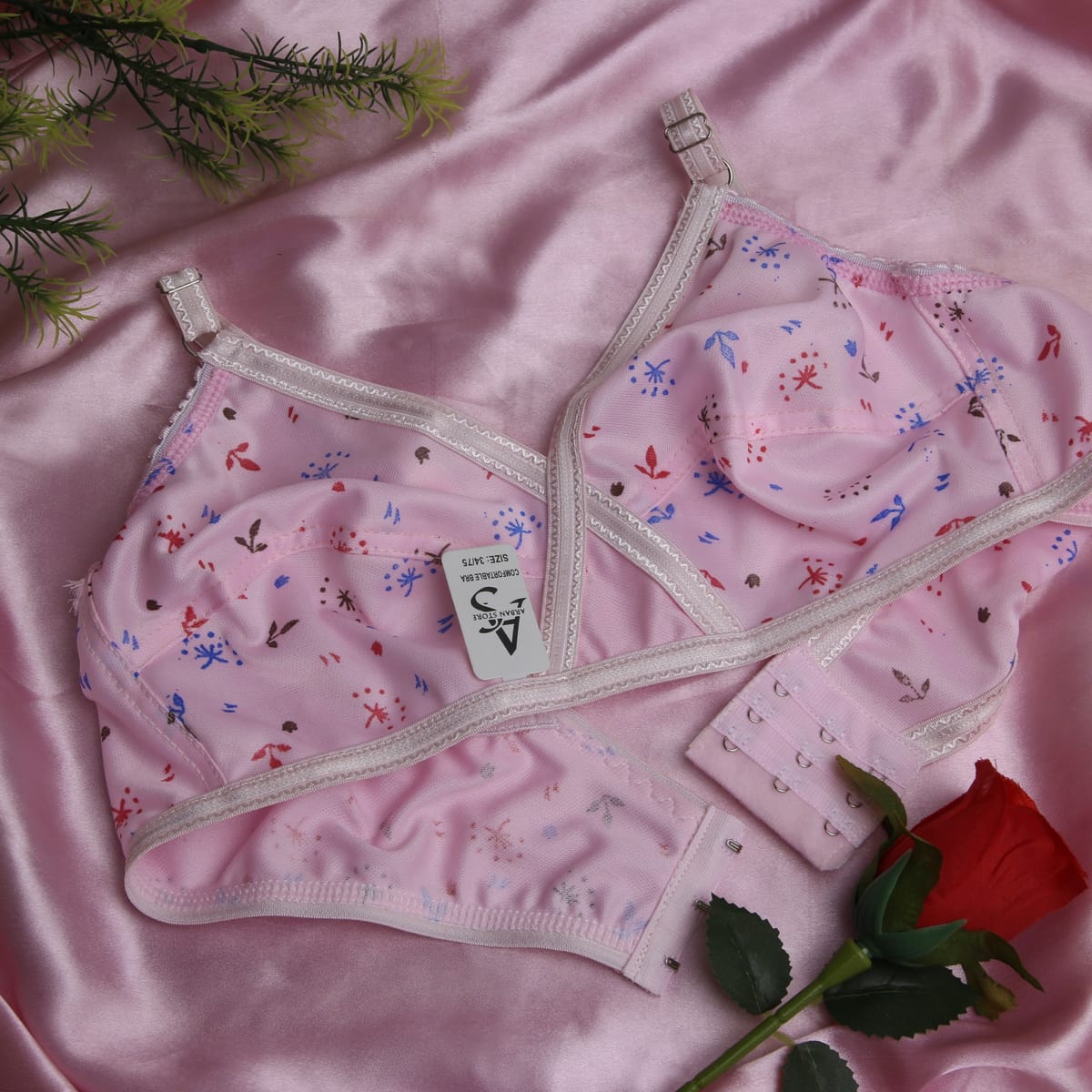 Pack of 4 - Comfortable Printed Jersey Bras for Women