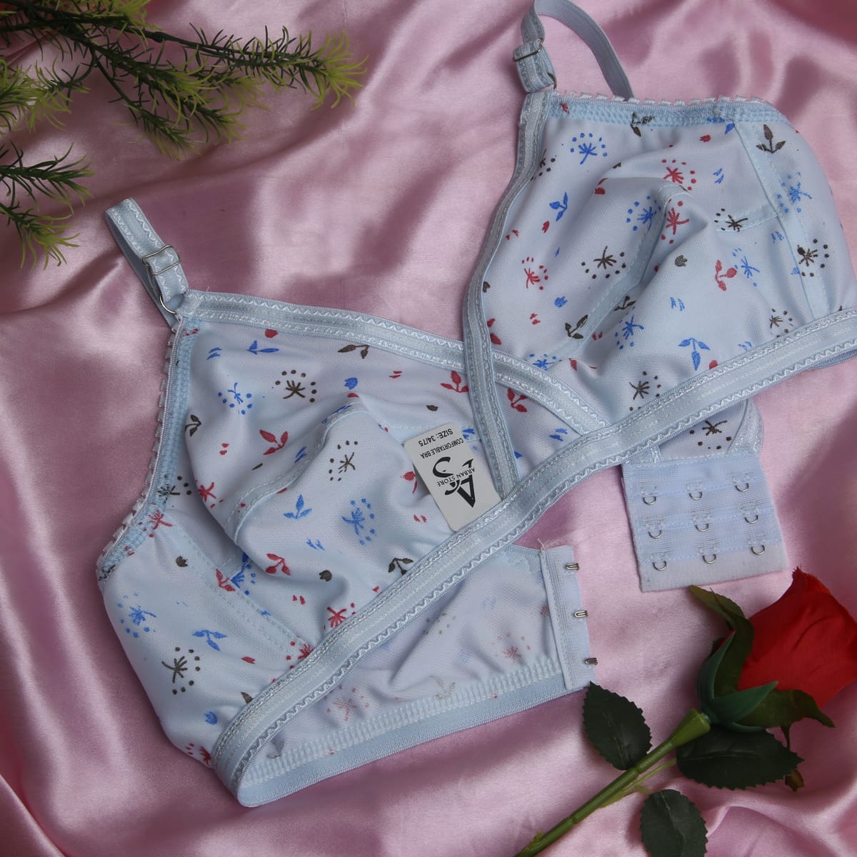 Pack of 4 - Comfortable Printed Jersey Bras for Women