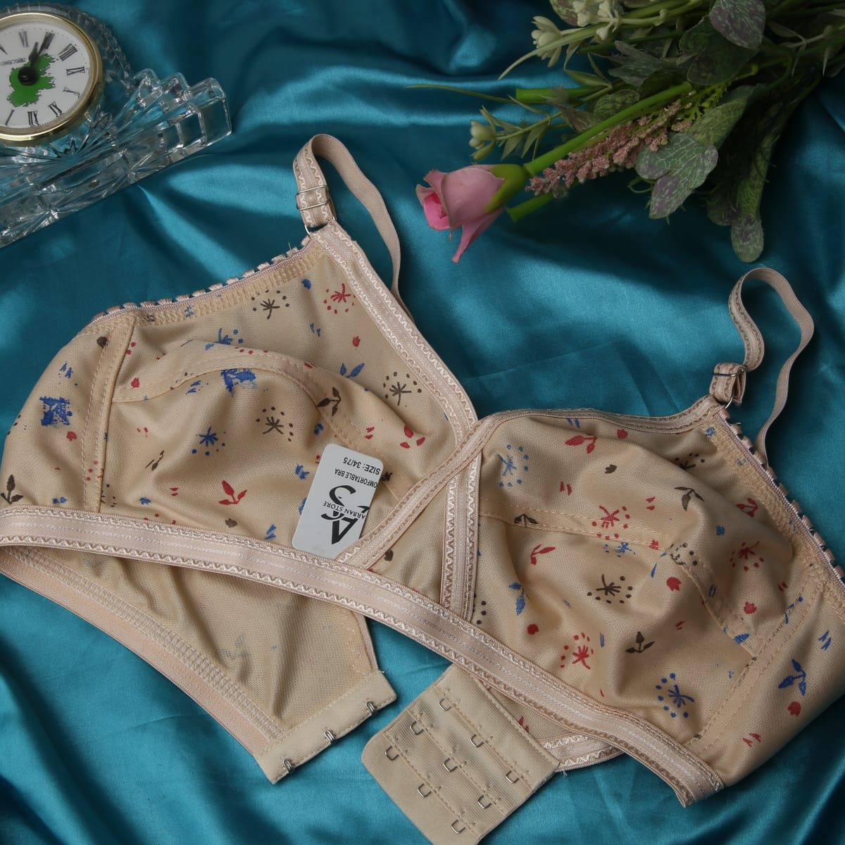 Pack of 4 - Comfortable Printed Jersey Bras for Women