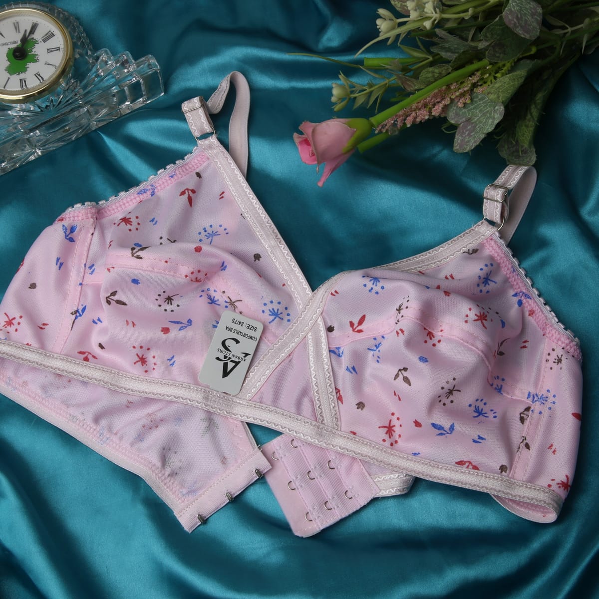 Pack of 4 - Comfortable Printed Jersey Bras for Women