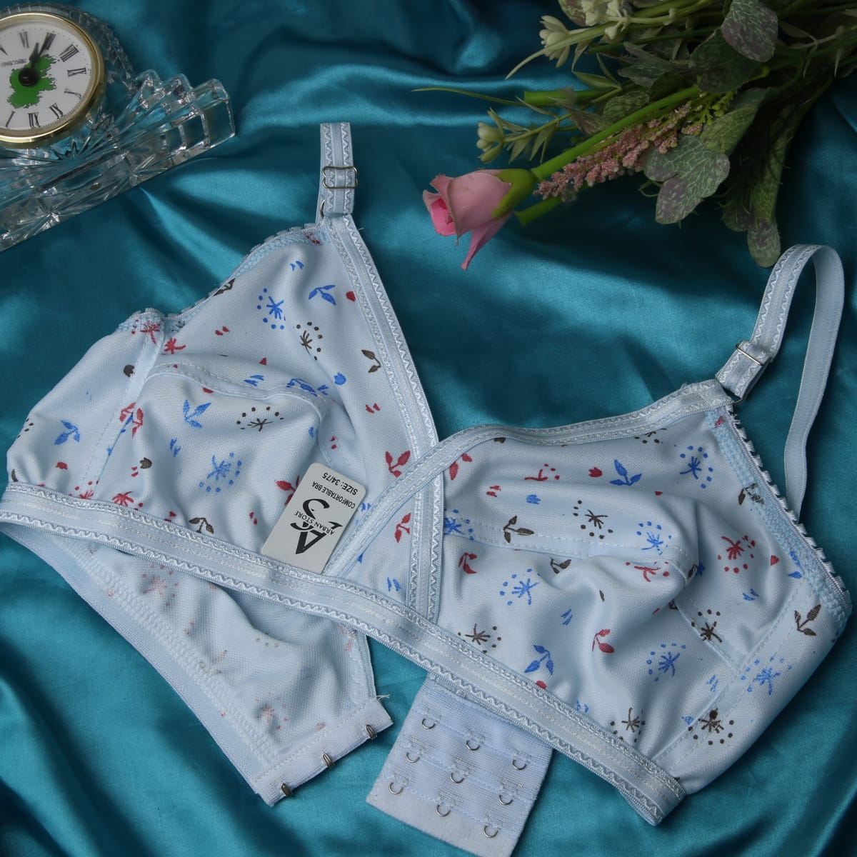 Pack of 4 - Comfortable Printed Jersey Bras for Women