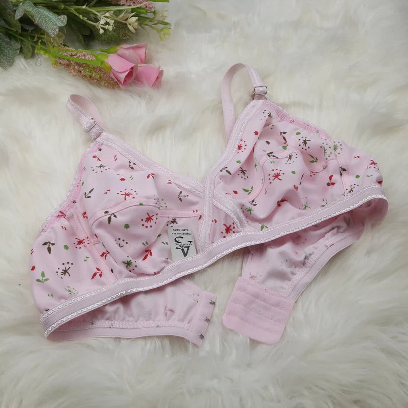 4-Piece Summer Fabric Printed Jersey Bra Set